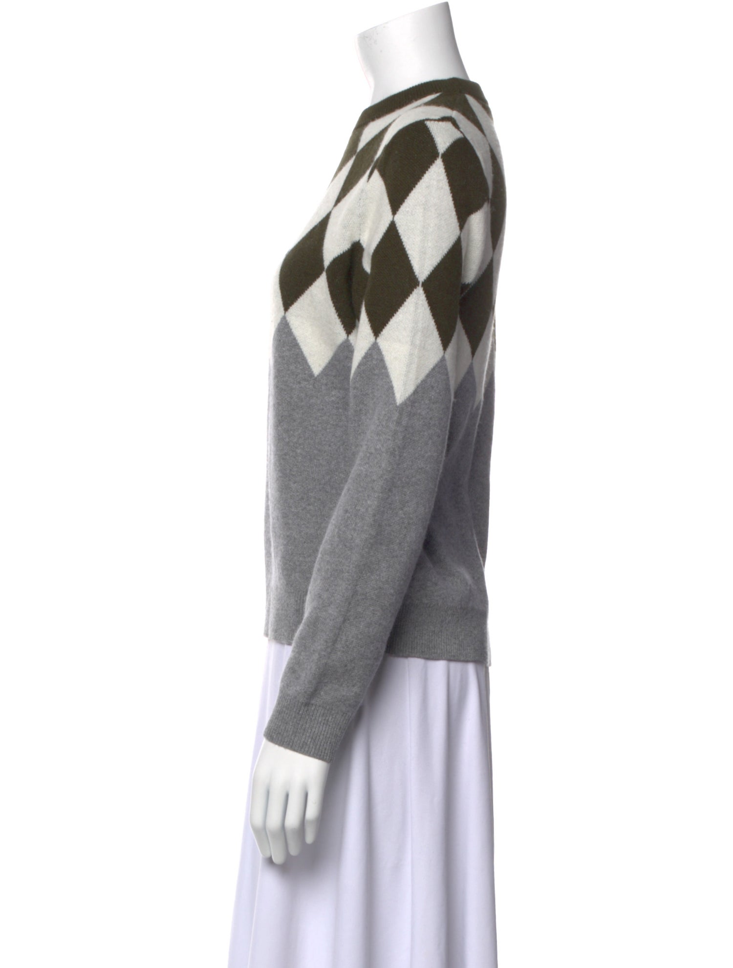 Kule Plaid Print Crew Neck Sweater