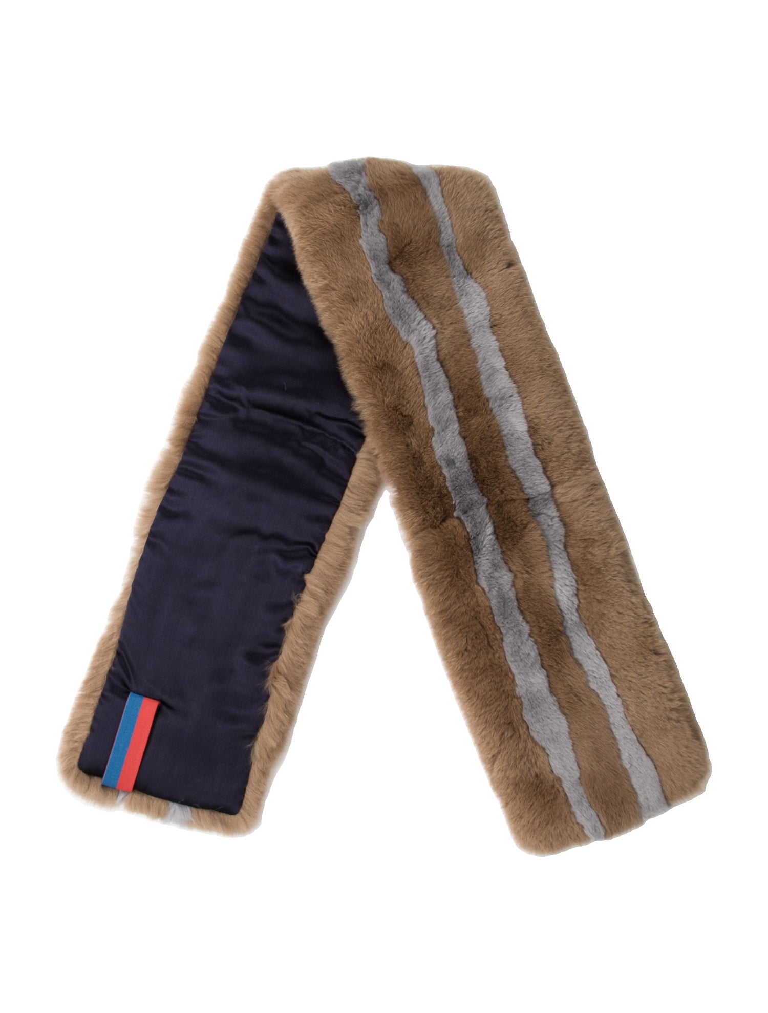Kule Fur Striped Scarf