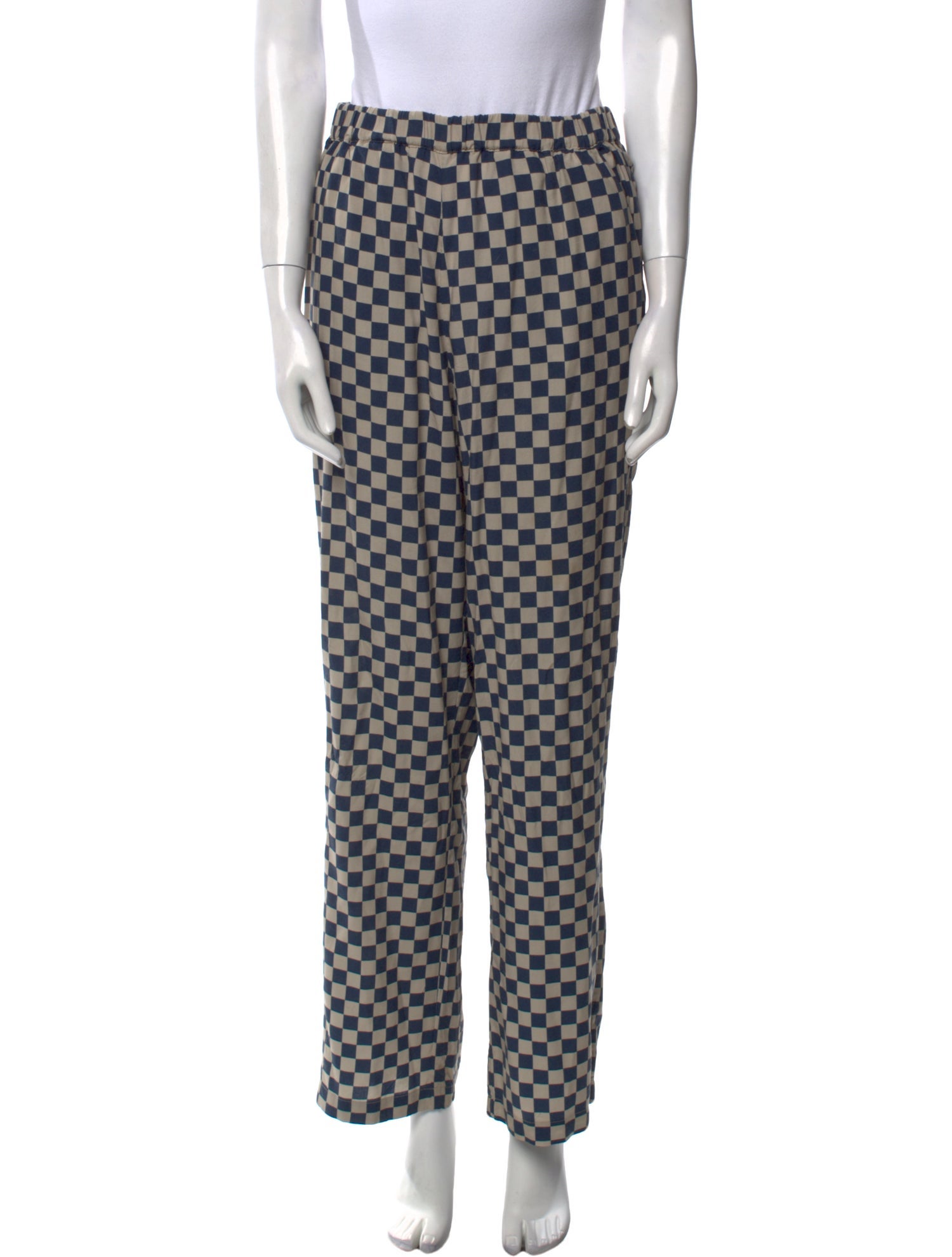 Kule Plaid Print Wide Leg Pants