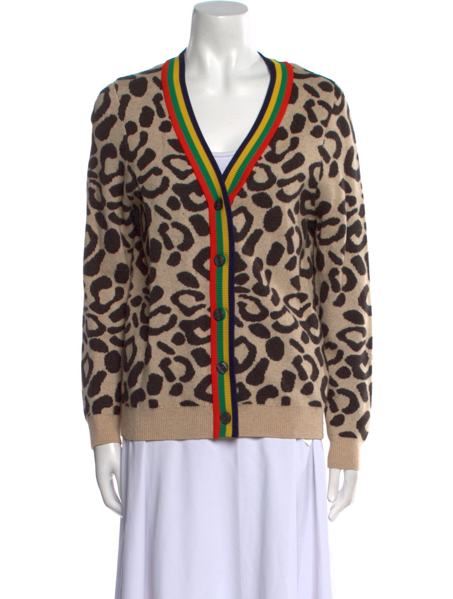 Kule Animal Print V-Neck Sweater