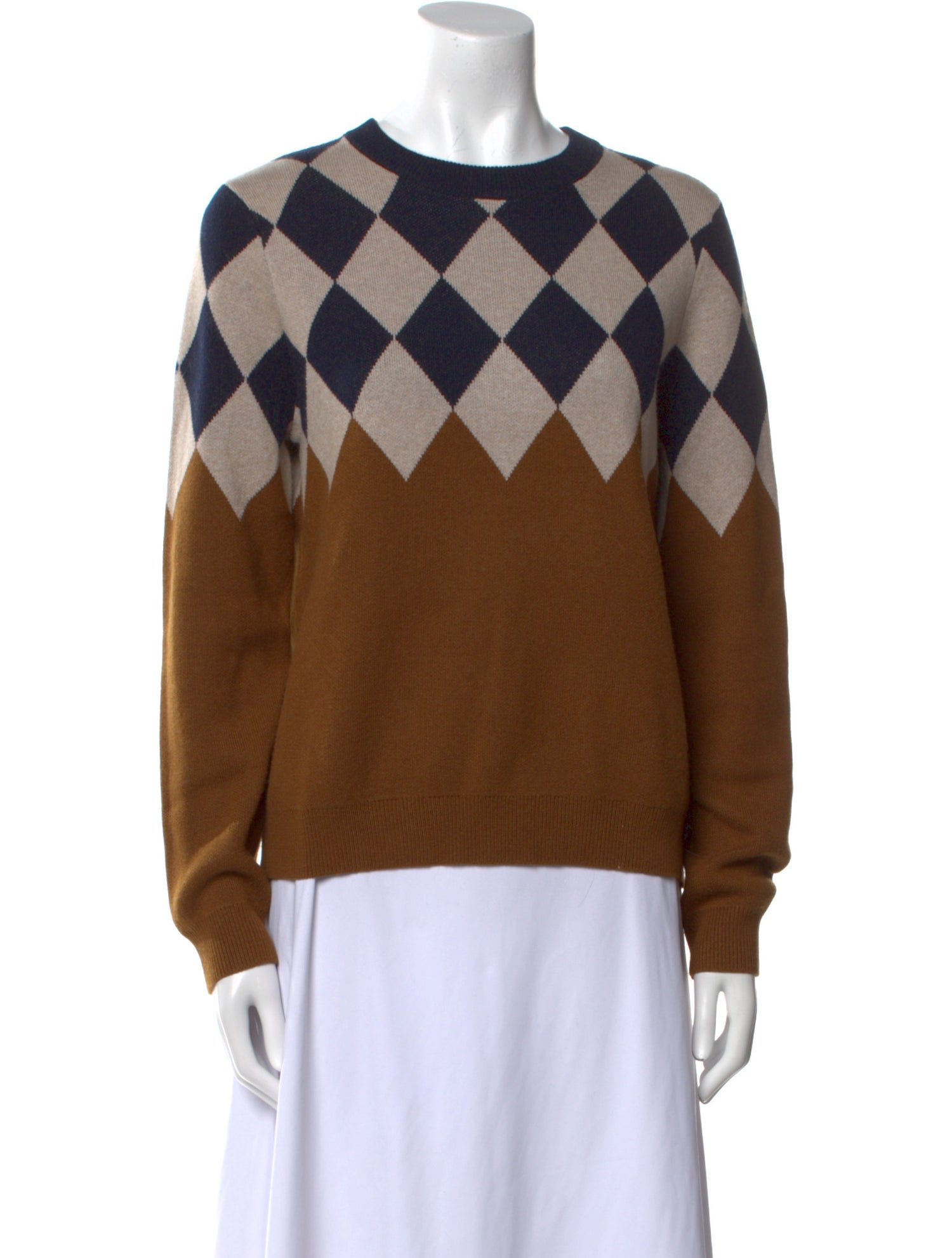 Kule Plaid Print Crew Neck Sweater