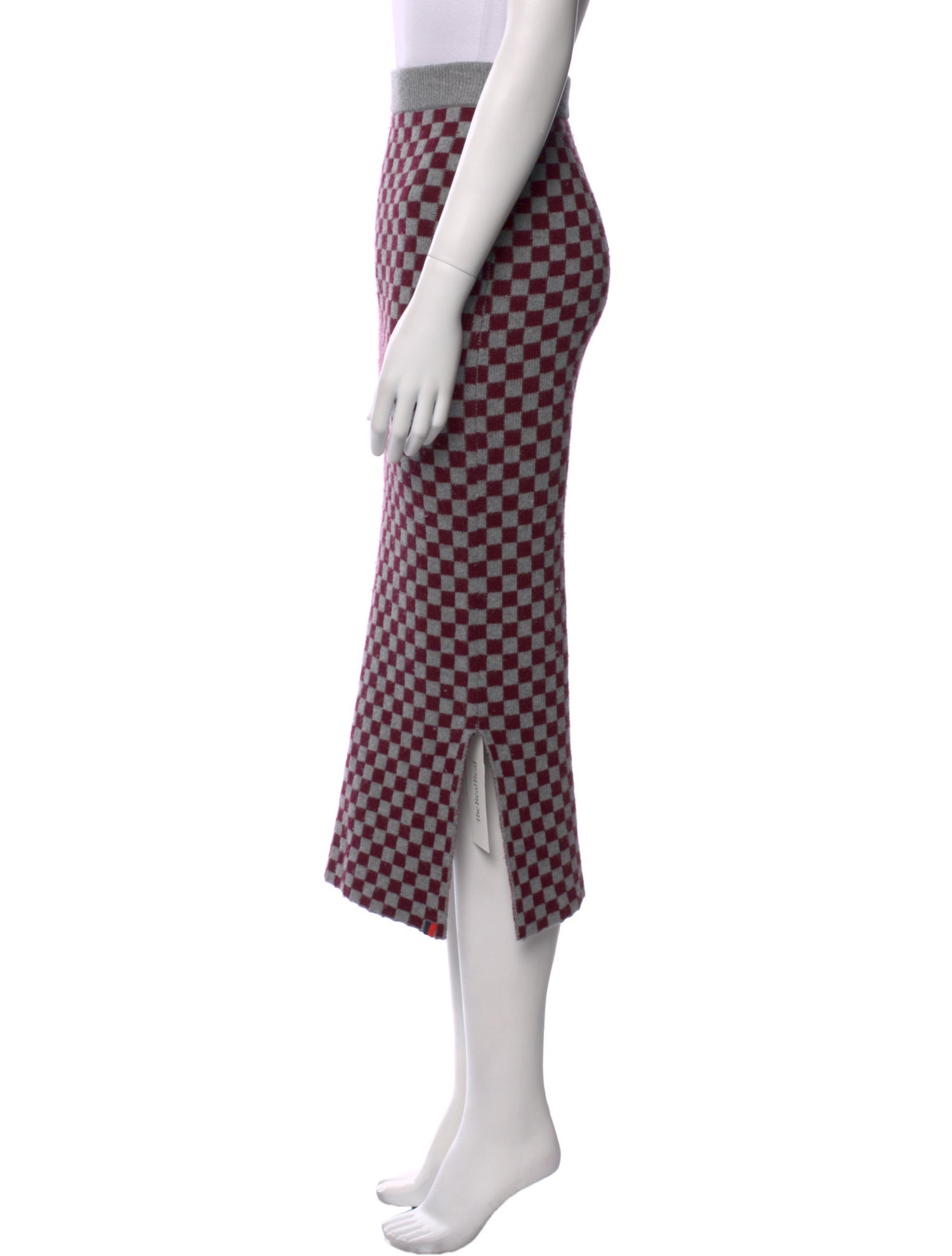 Kule Plaid Print Midi Length Skirt