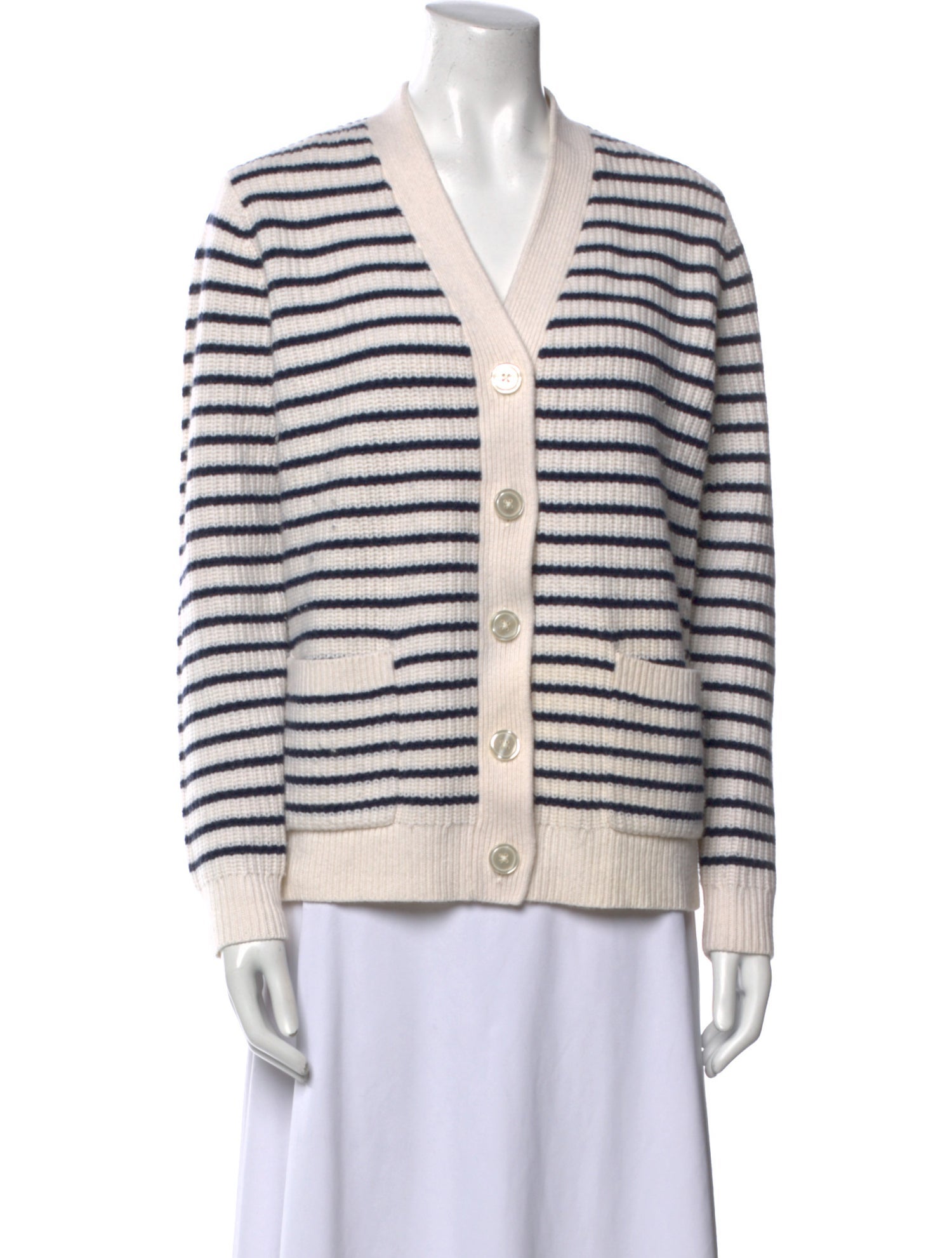 Kule Striped V-Neck Sweater