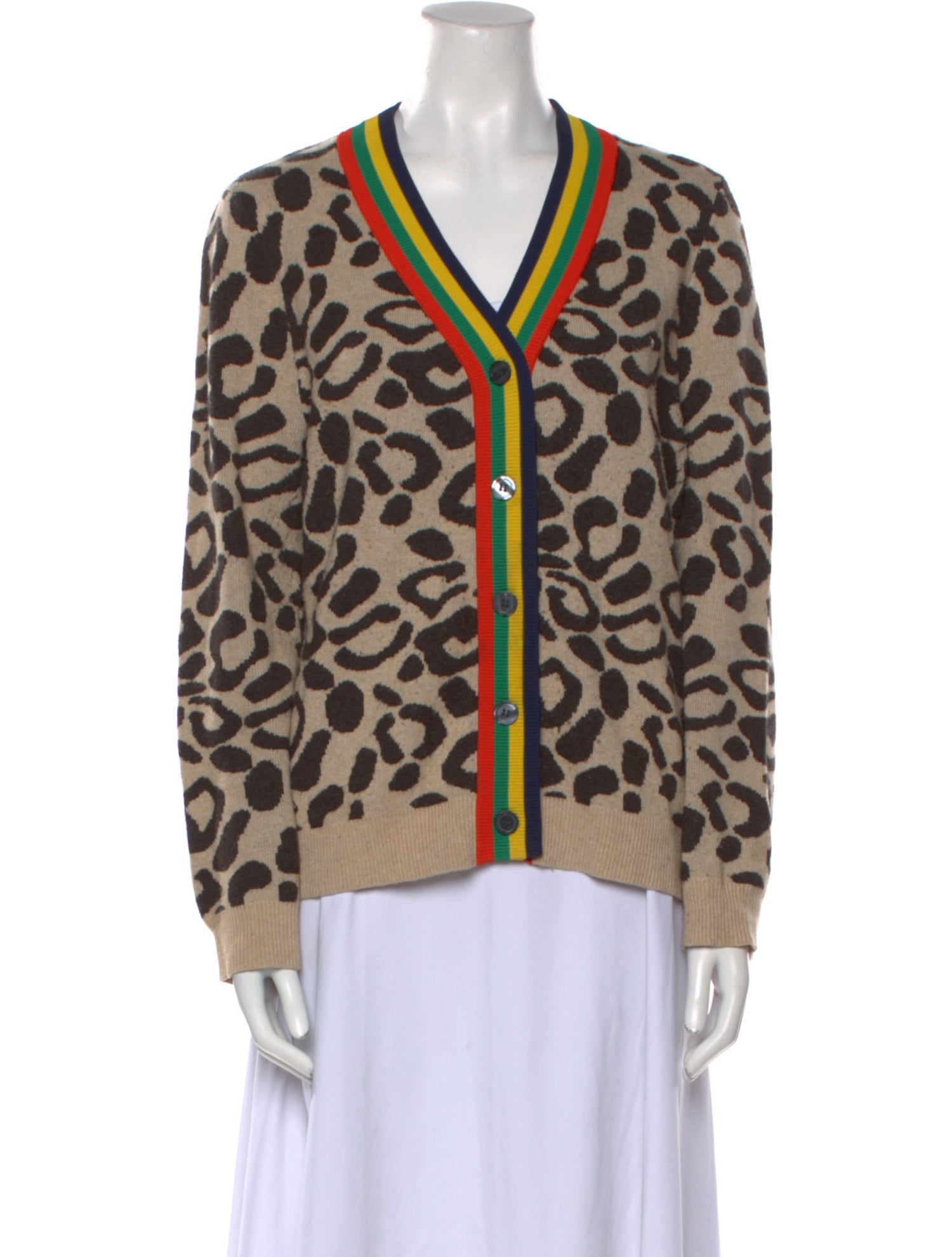 Kule Animal Print V-Neck Sweater