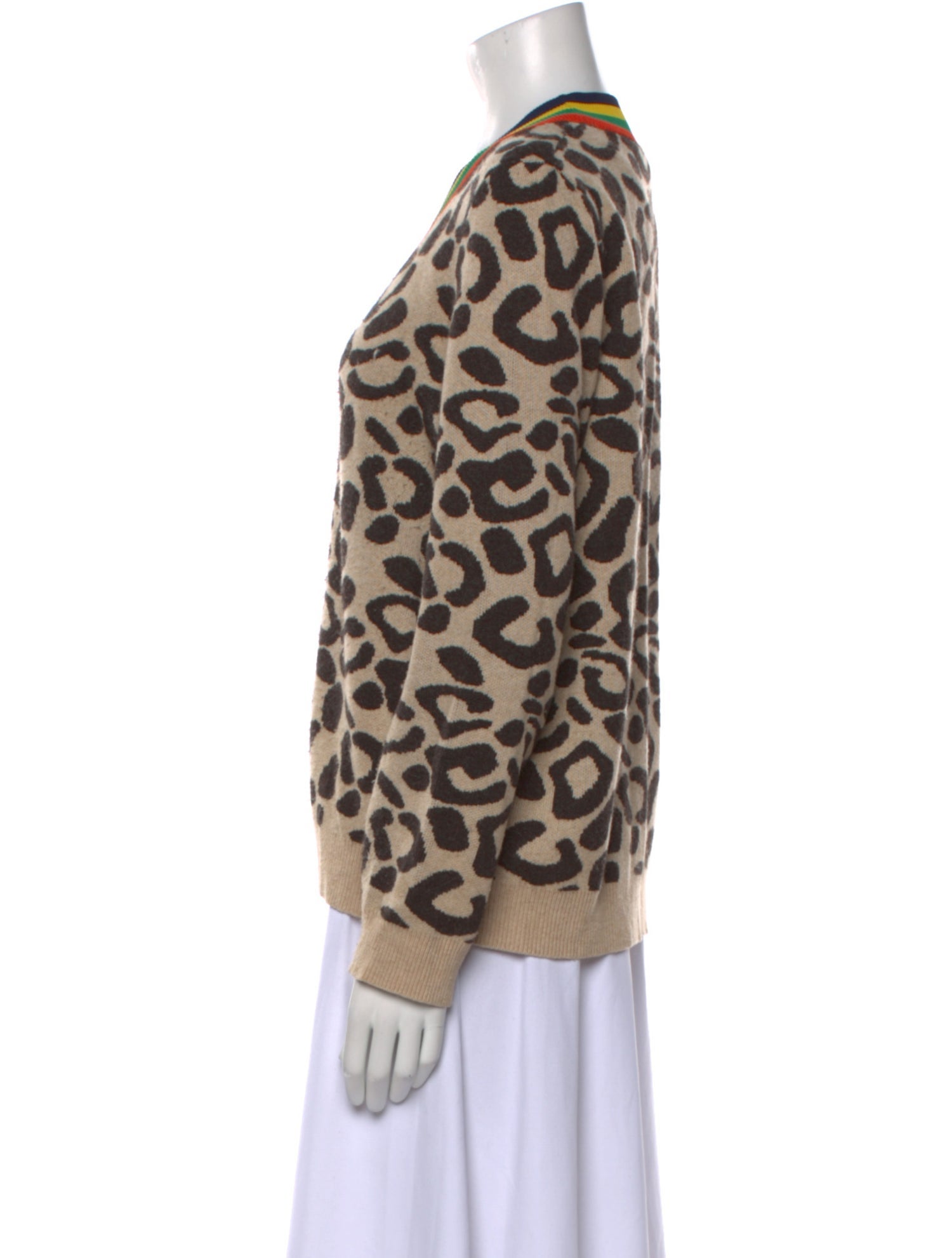 Kule Animal Print V-Neck Sweater