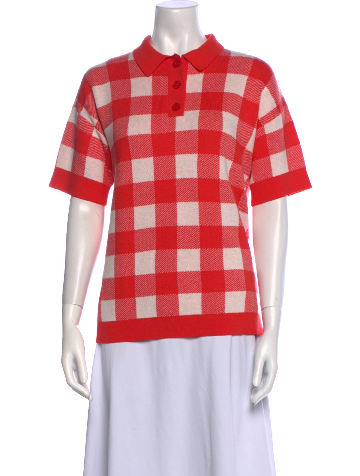 Kule Plaid Print Short Sleeve Polo w/ Tags