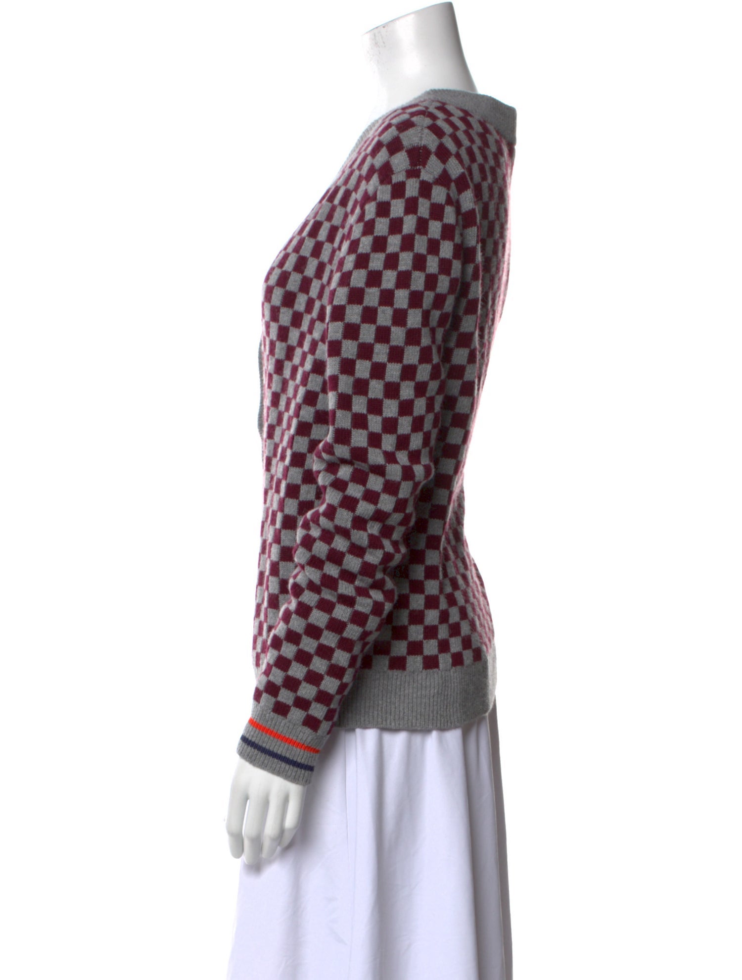 Kule Plaid Print V-Neck Sweater