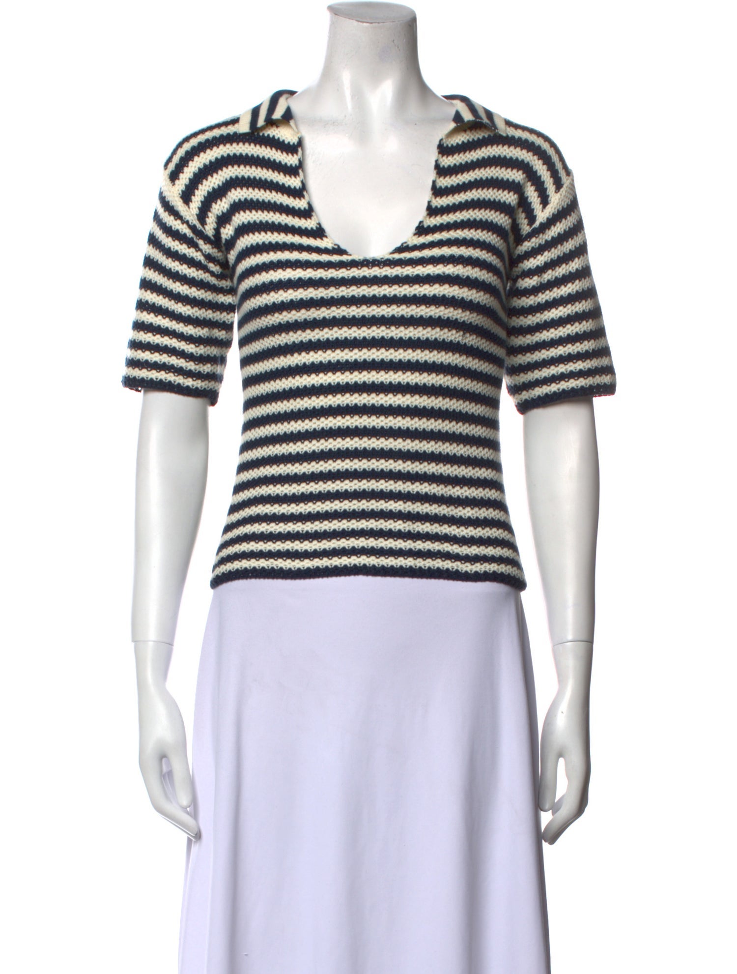 Kule Striped V-Neck Sweater