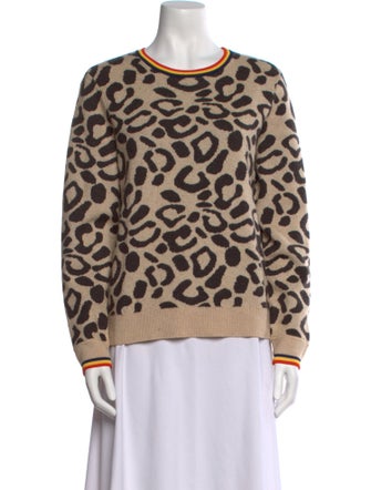 Kule Animal Print Crew Neck Sweater
