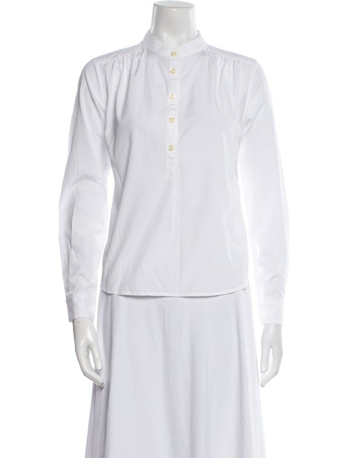 Kule Mock Neck Long Sleeve Button-Up Top