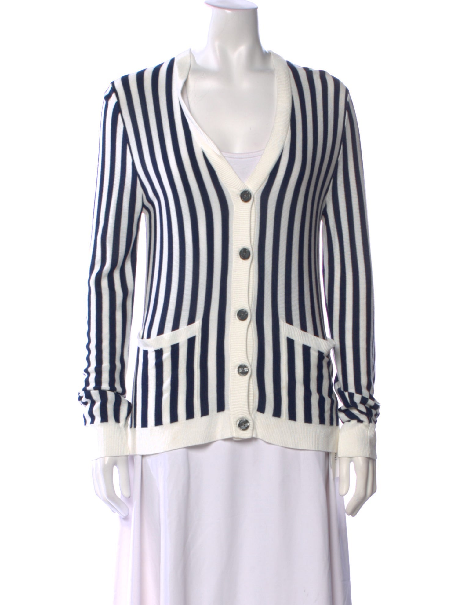 Kule Striped V-Neck Sweater