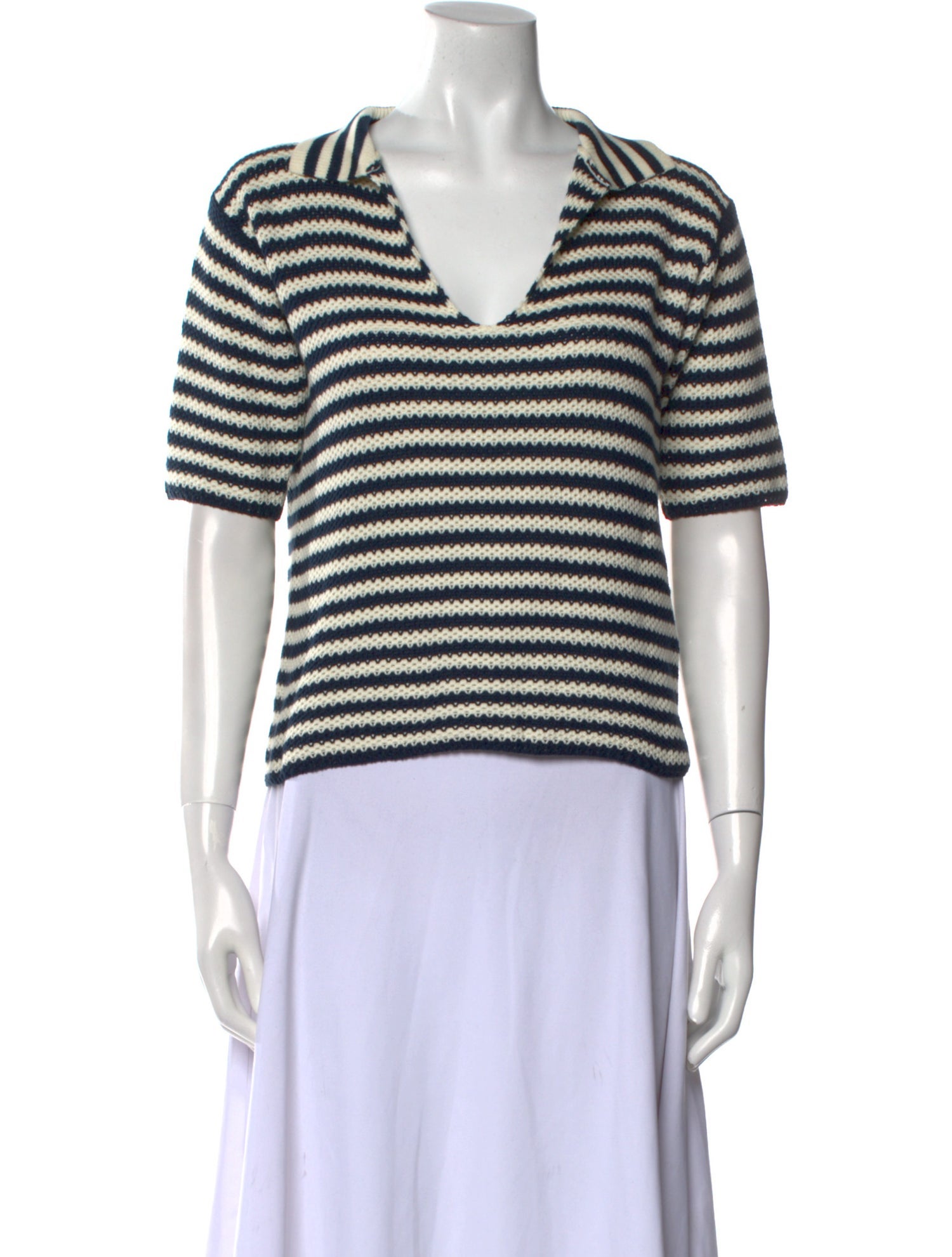 Kule Striped V-Neck Sweater