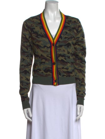 Kule Camouflage Print V-Neck Sweater