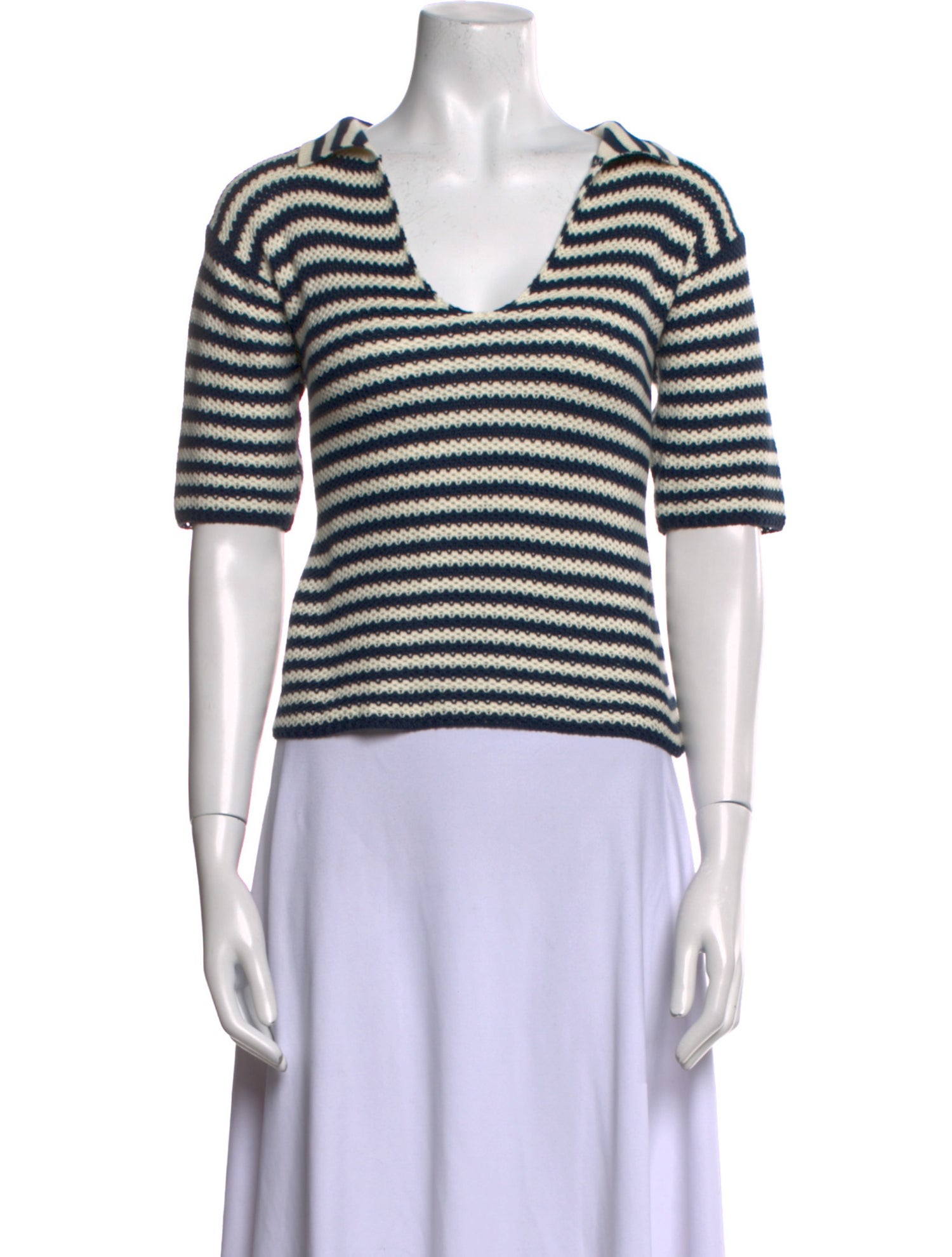 Kule Striped V-Neck Sweater