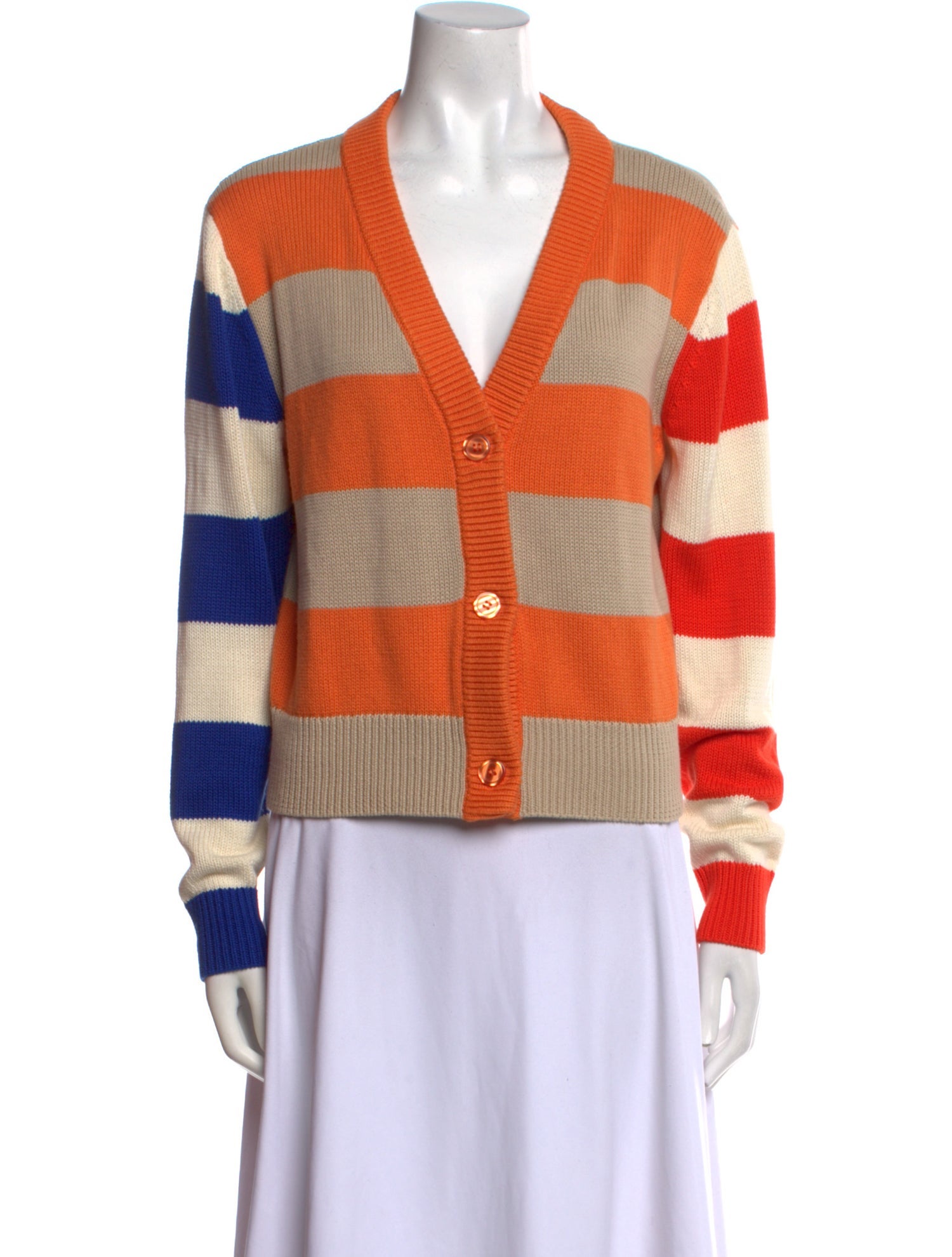 Kule Striped V-Neck Sweater