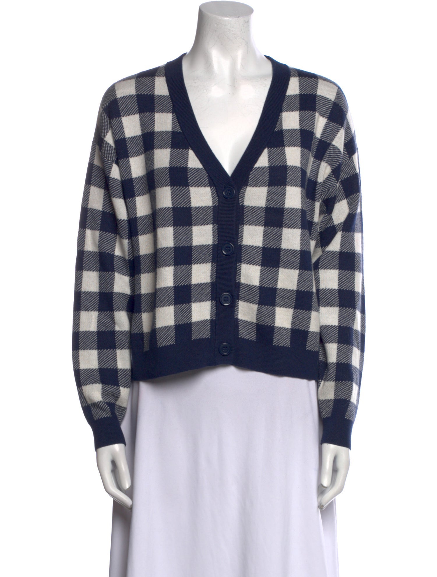 Kule Plaid Print V-Neck Sweater
