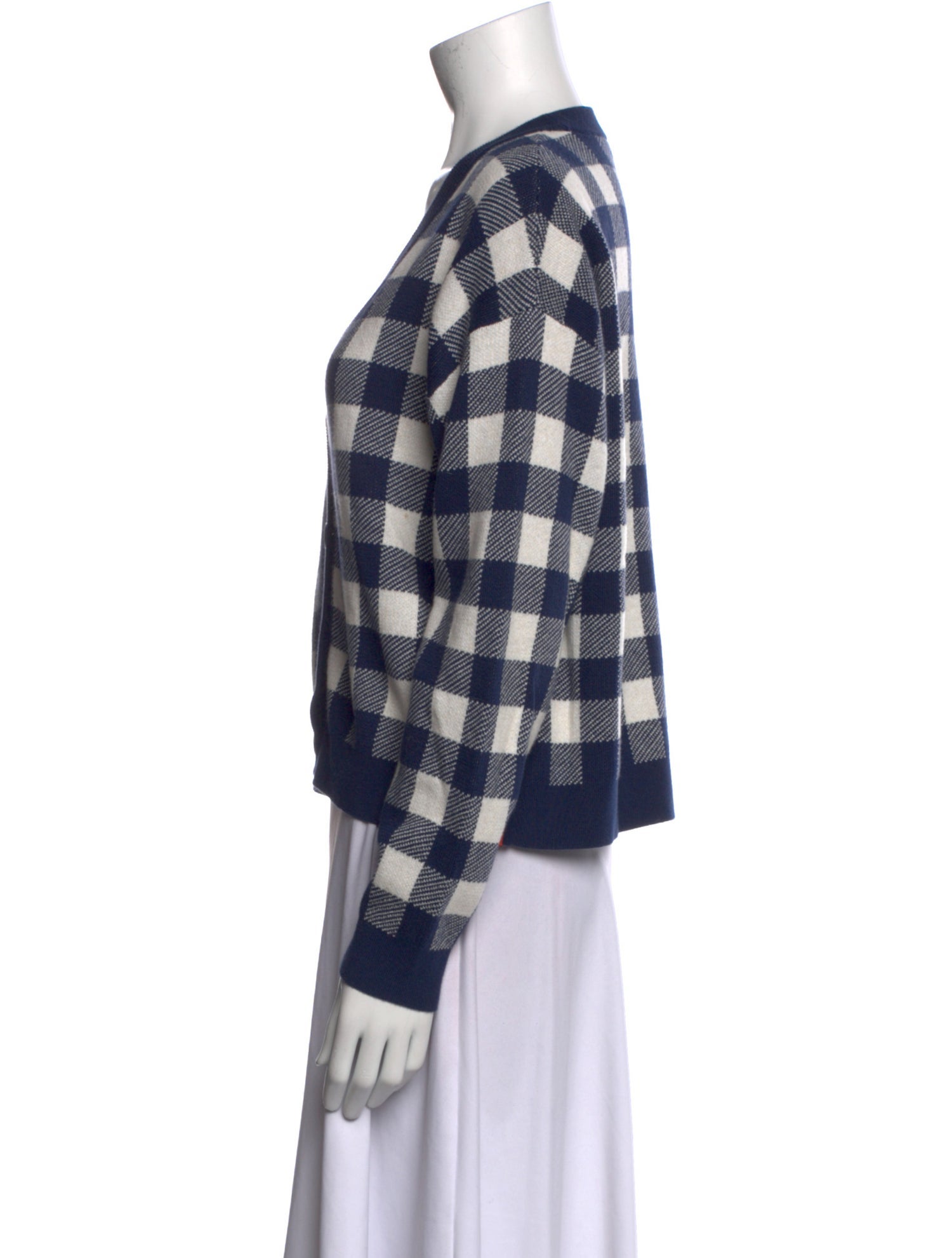 Kule Plaid Print V-Neck Sweater