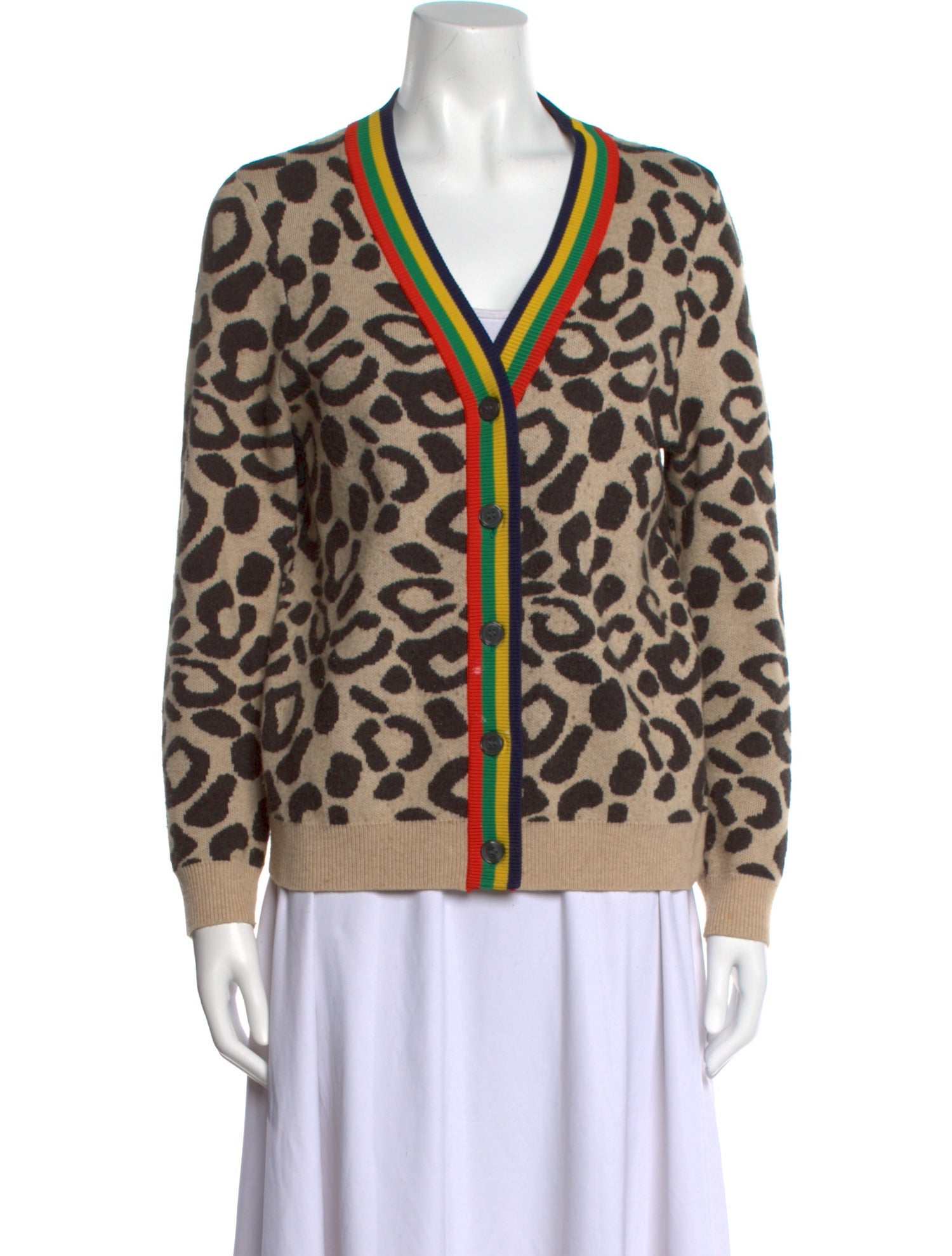 Kule Animal Print V-Neck Sweater