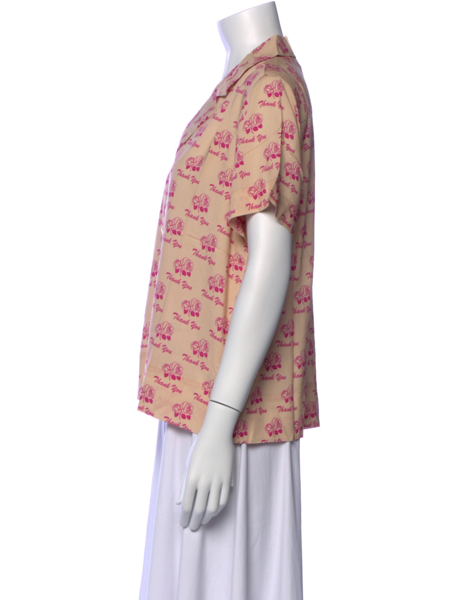 Kule Printed V-Neck Button-Up Top w/ Tags