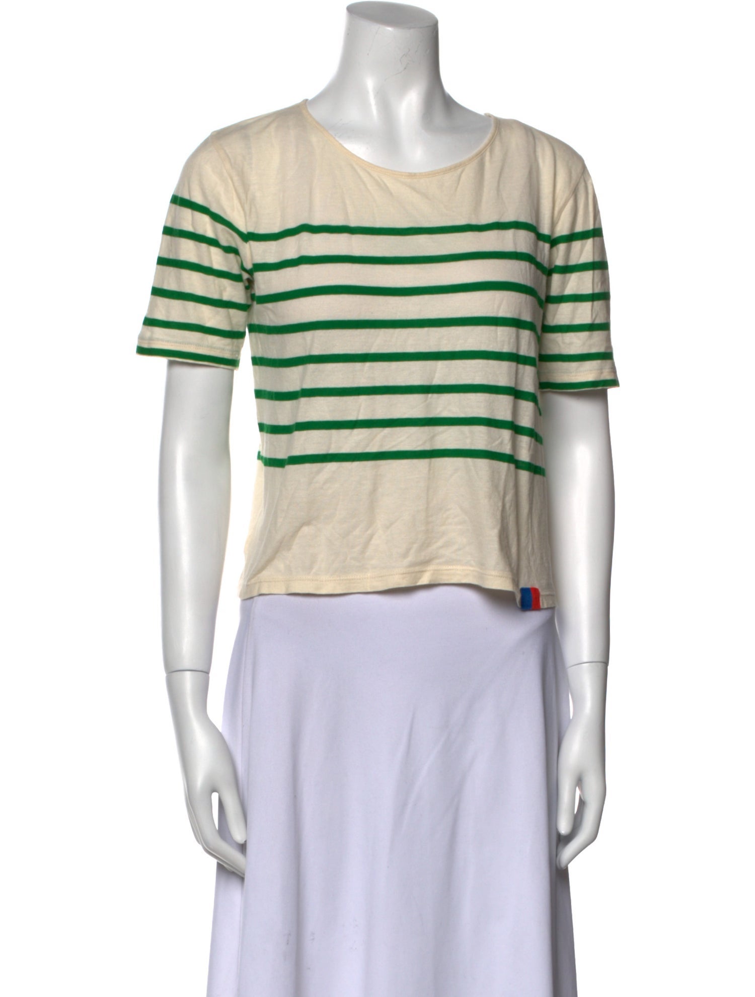 Kule Striped Scoop Neck Crop Top