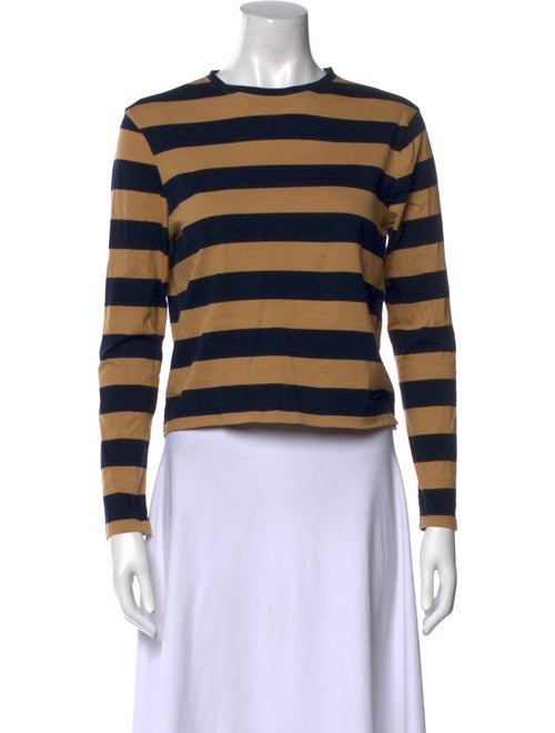 Kule Striped Crew Neck Crop Top