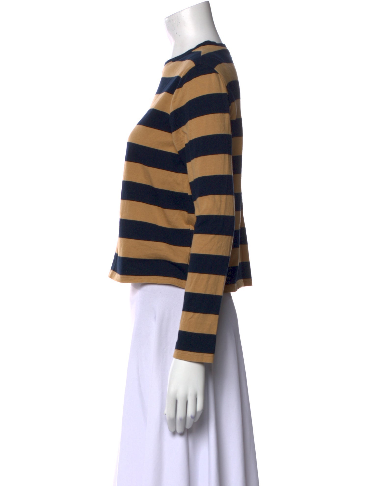 Kule Striped Crew Neck Crop Top