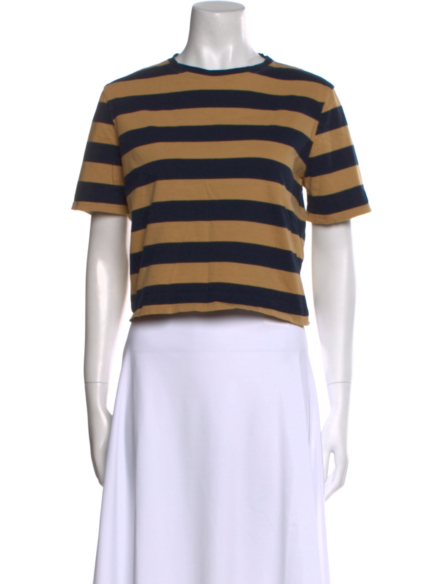 Kule Striped Crew Neck Crop Top