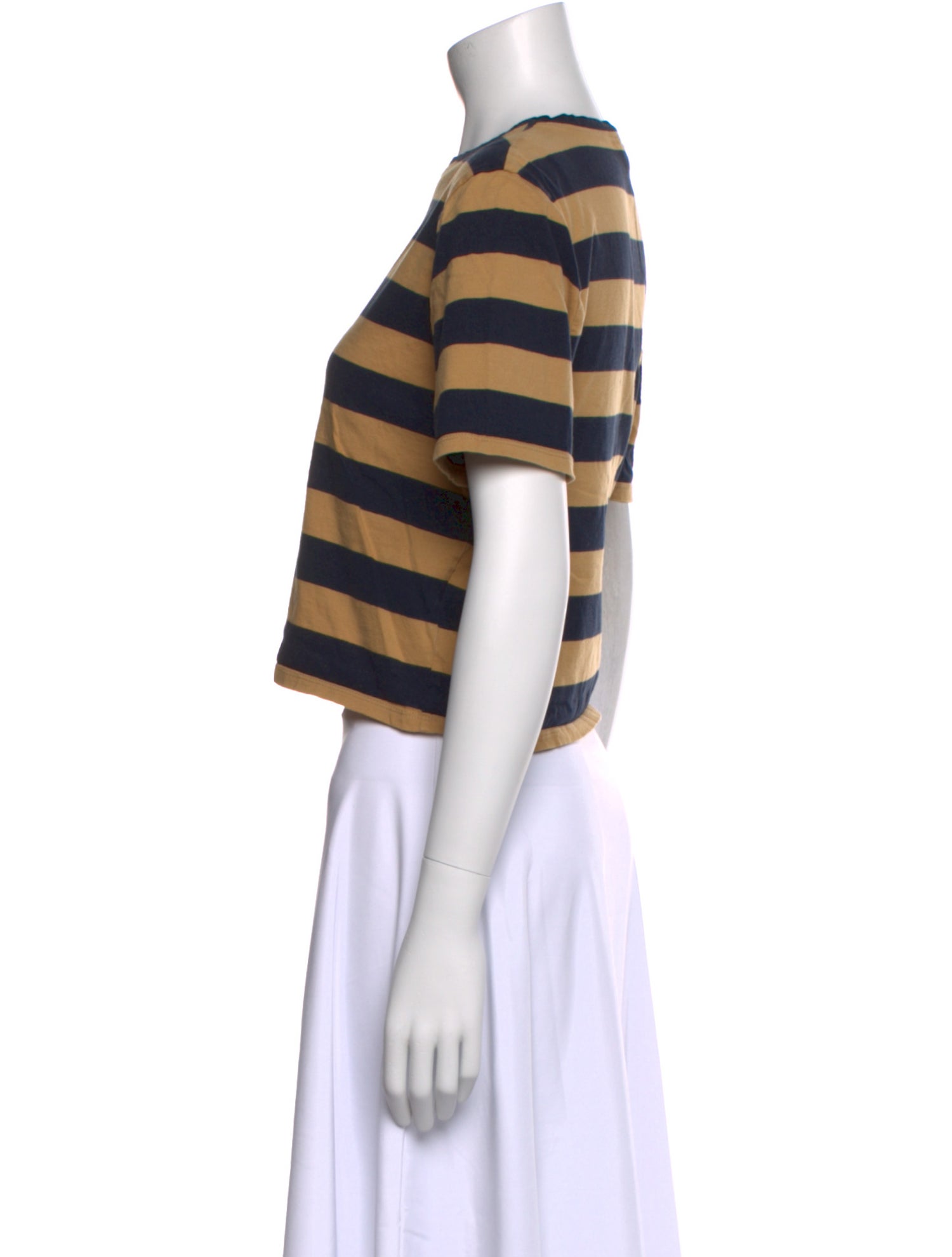 Kule Striped Crew Neck Crop Top