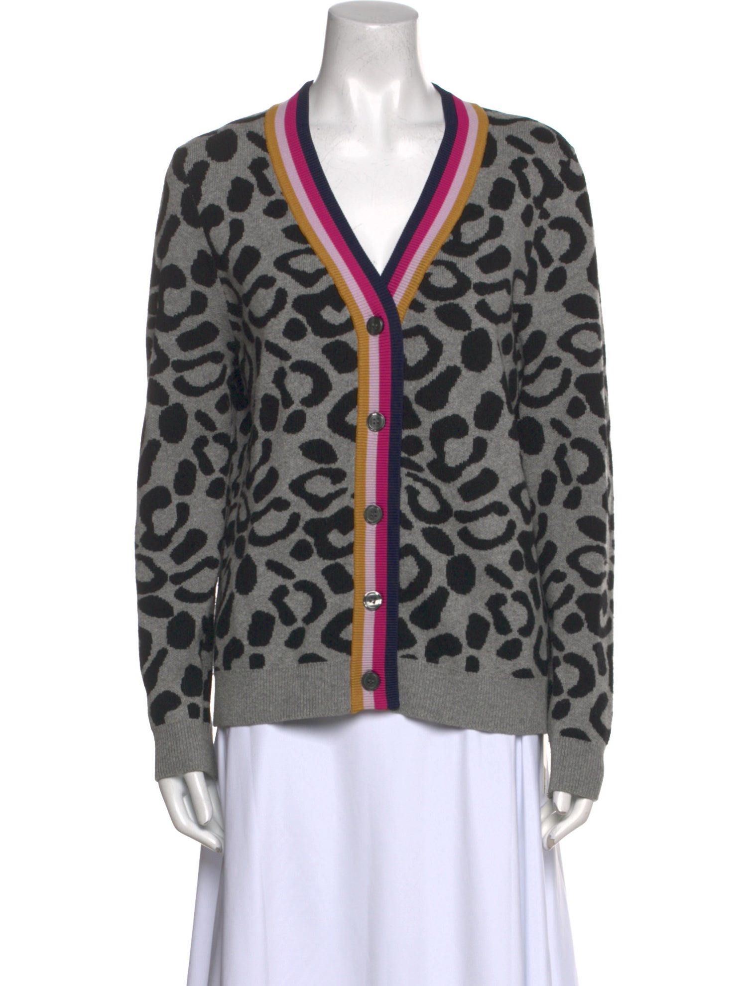 Kule Animal Print V-Neck Sweater