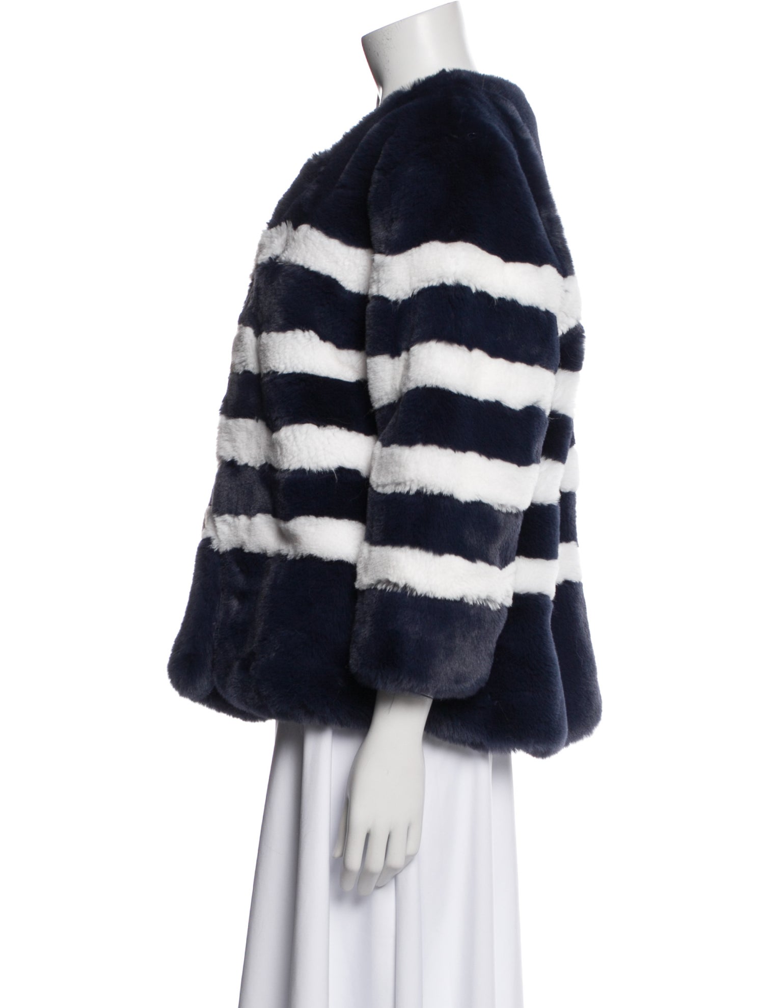 Kule Striped Faux Fur Jacket w/ Tags