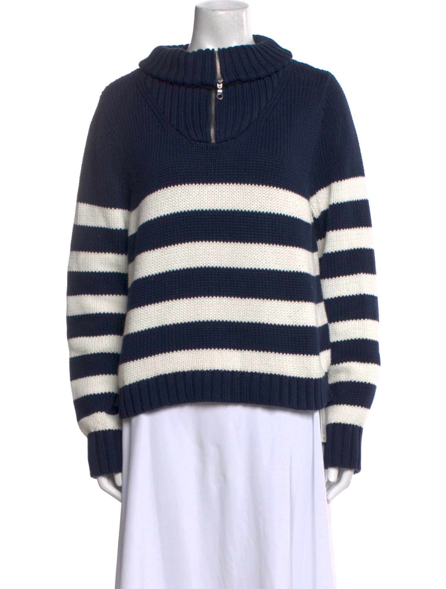 Kule Striped Mock Neck Sweater