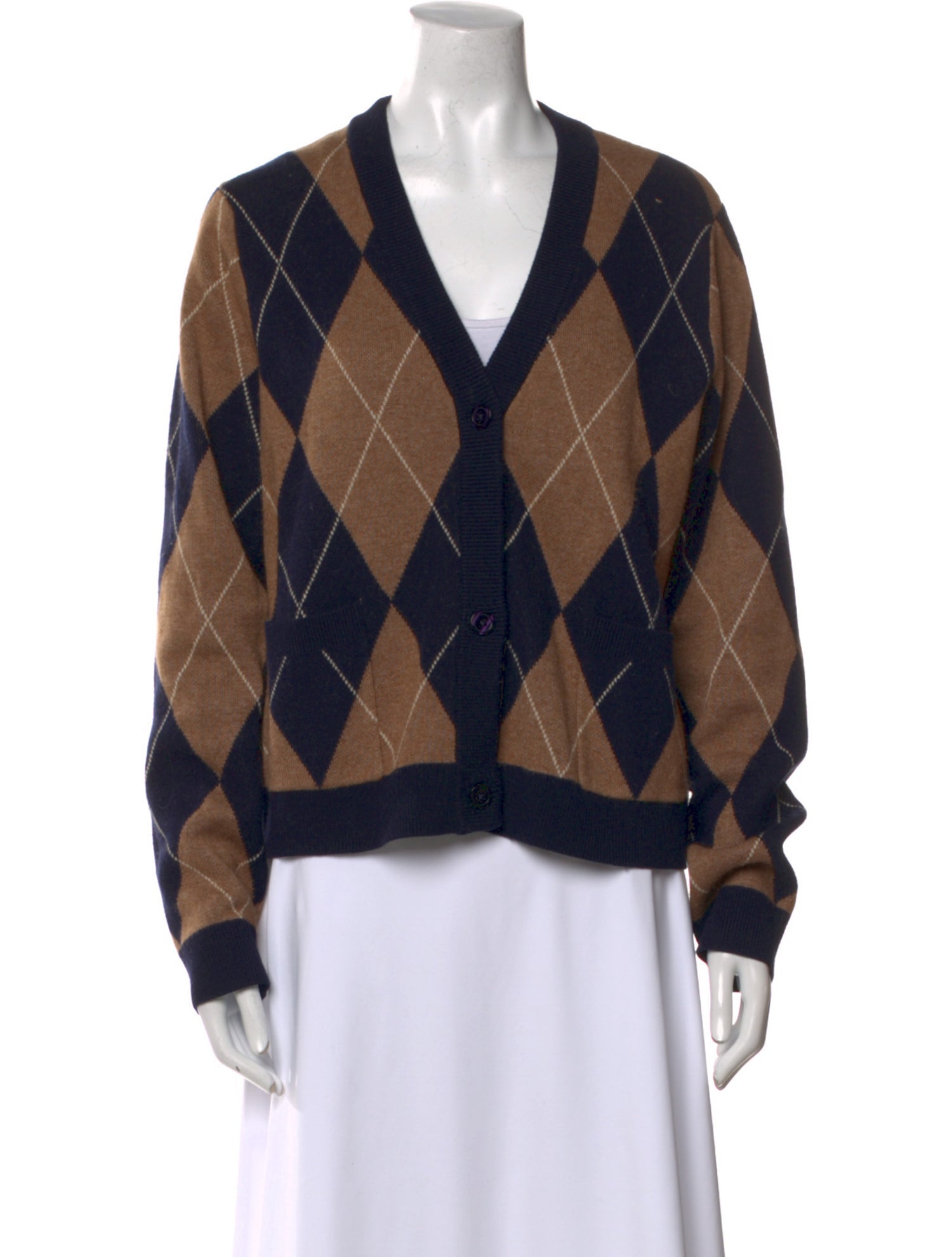 Kule Plaid Print V-Neck Sweater