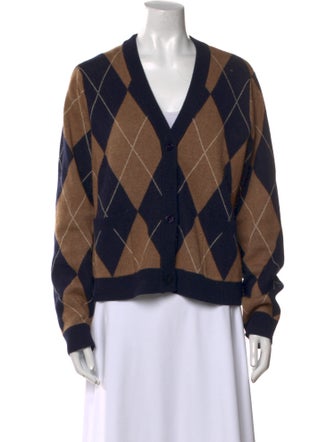 Kule Plaid Print V-Neck Sweater