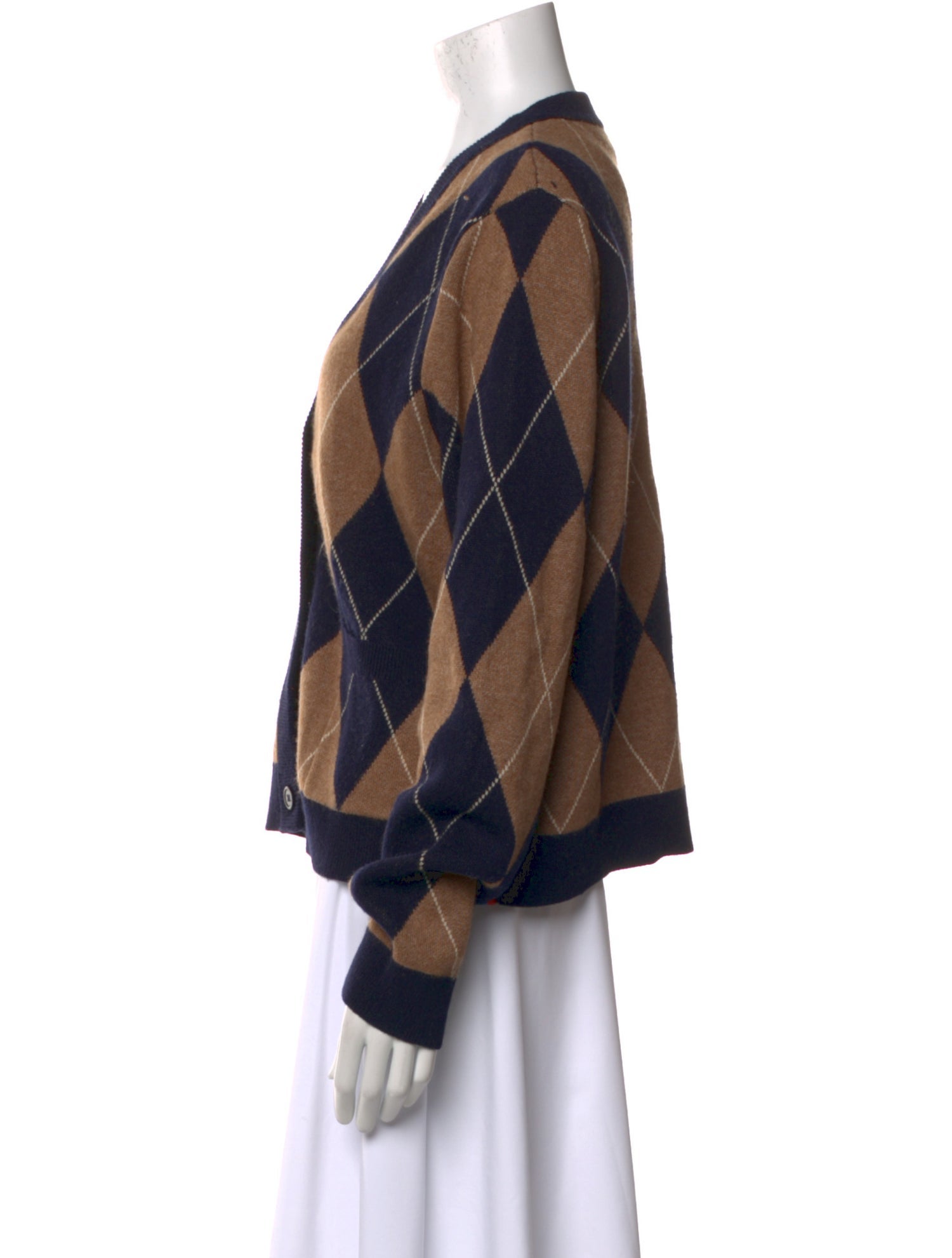 Kule Plaid Print V-Neck Sweater