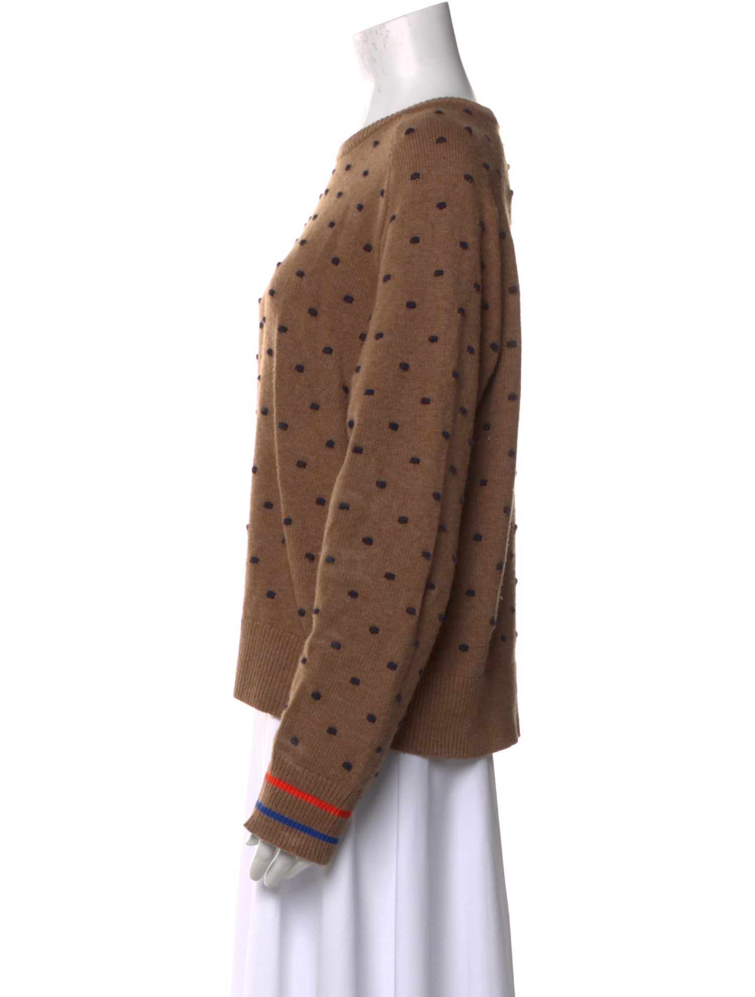 Kule Polka Dot Print Crew Neck Sweater