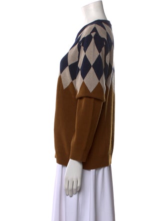 Kule Plaid Print Crew Neck Sweater