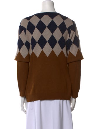 Kule Plaid Print Crew Neck Sweater