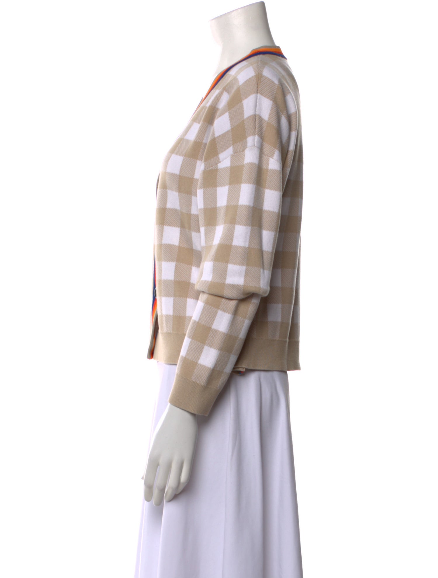 Kule Plaid Print V-Neck Sweater