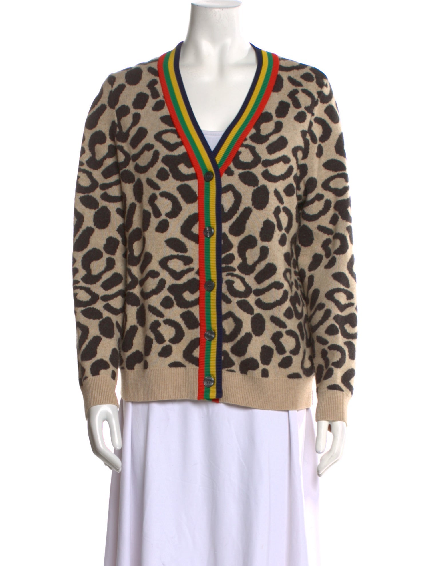 Kule Animal Print V-Neck Sweater