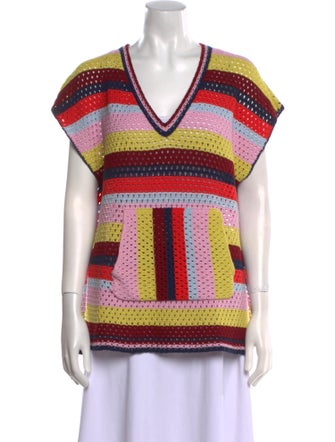Kule Crochet Striped Sweater