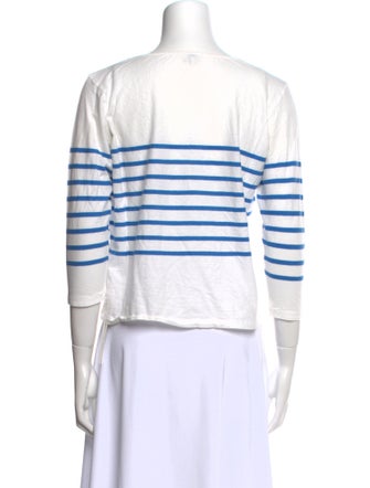 Kule Striped Bateau Neckline Crop Top