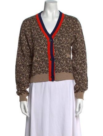 Kule Animal Print V-Neck Sweater