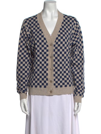 Kule Plaid Print V-Neck Sweater