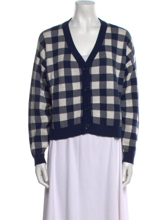 Kule Plaid Print V-Neck Sweater