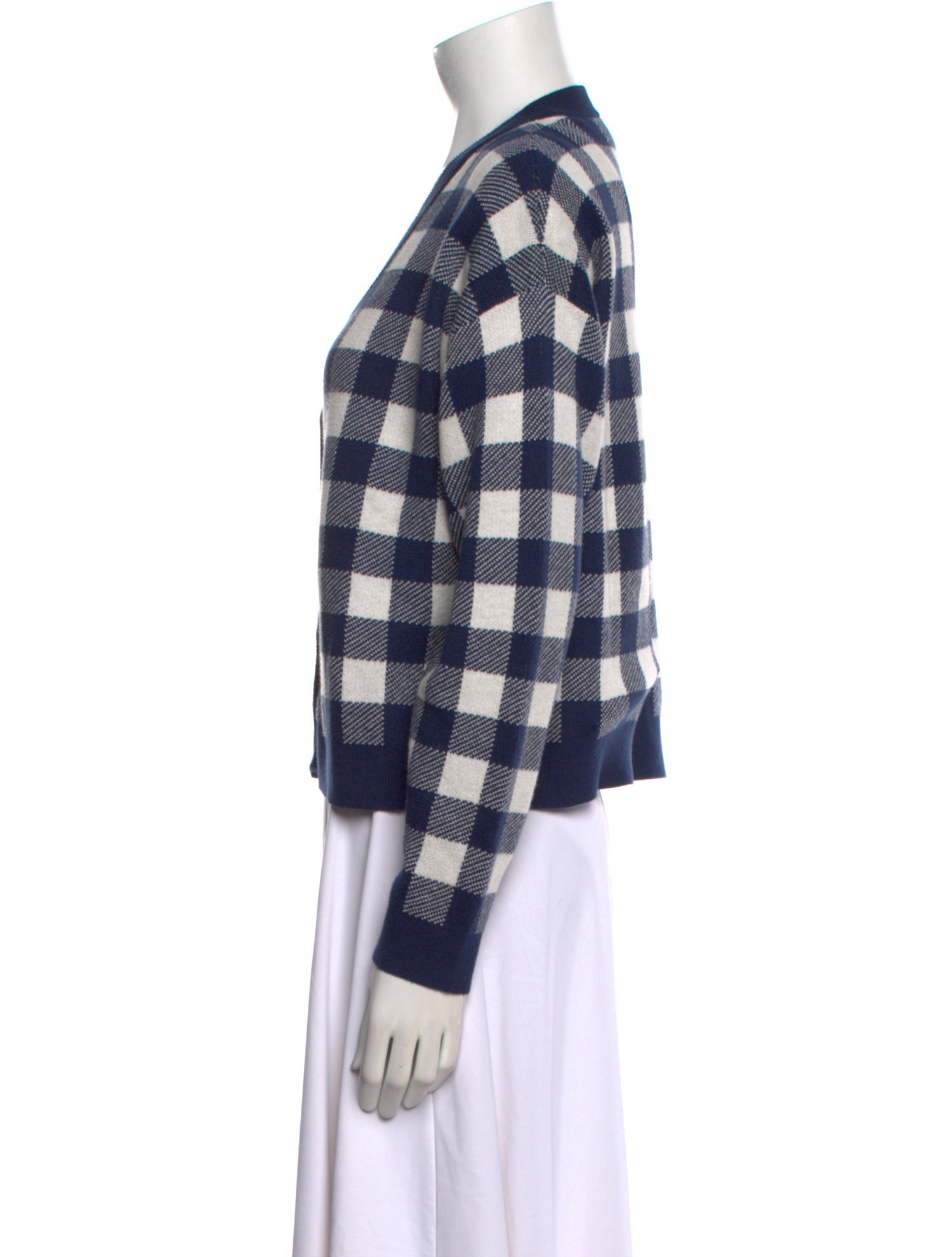 Kule Plaid Print V-Neck Sweater