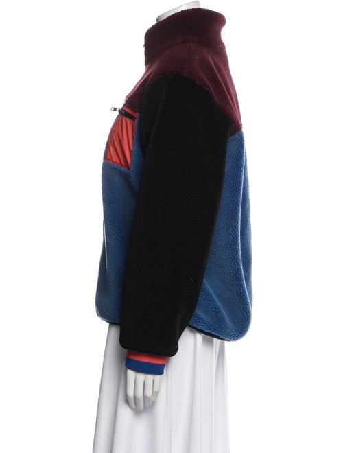 Kule Colorblock Pattern Faux Fur Jacket