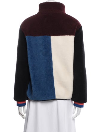 Kule Colorblock Pattern Faux Fur Jacket