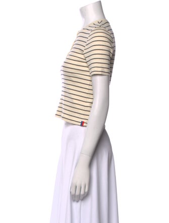 Kule Striped Crew Neck Crop Top