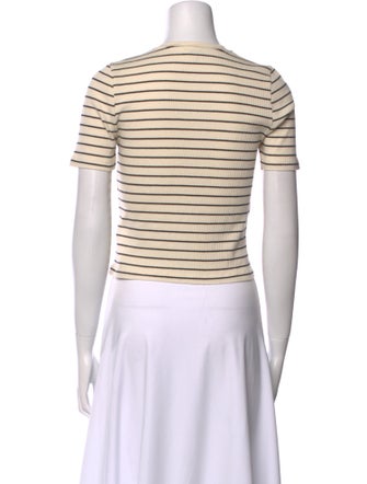 Kule Striped Crew Neck Crop Top