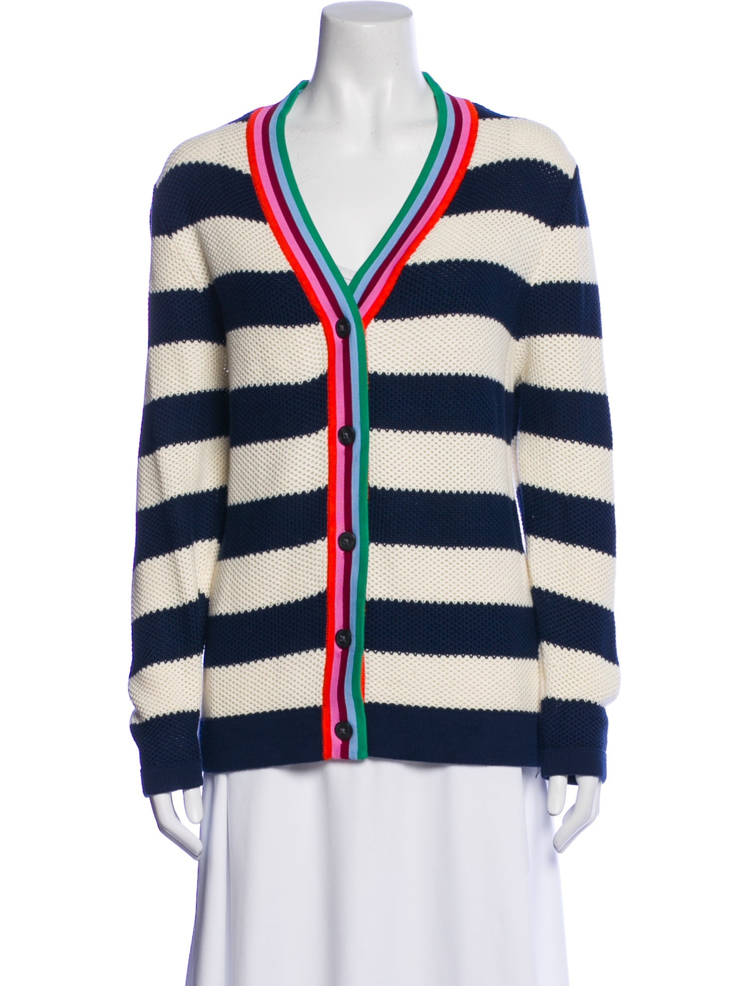 Kule Striped V-Neck Sweater